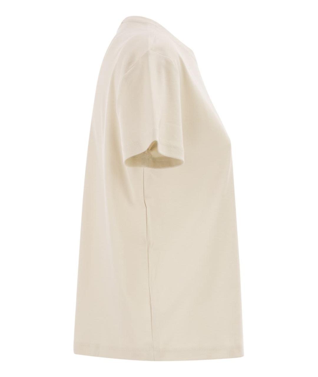 'S MAX MARA Бежевая хлопковая футболка, фото 3