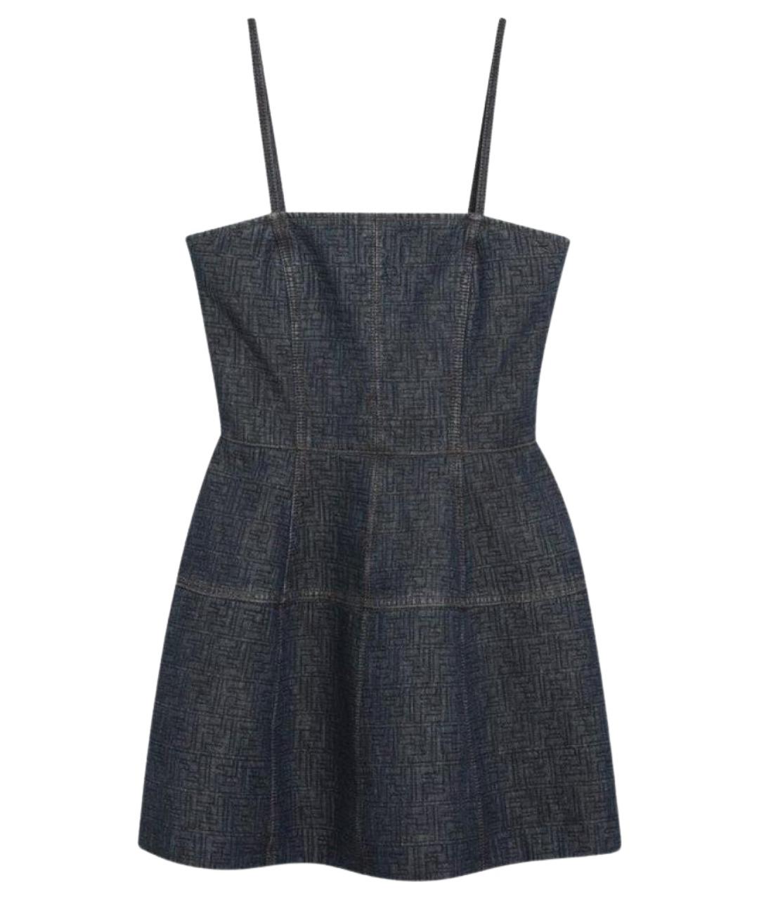 FENDI Синее хлопковое повседневное платье, фото 1