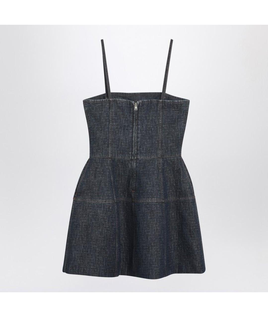 FENDI Синее хлопковое повседневное платье, фото 2
