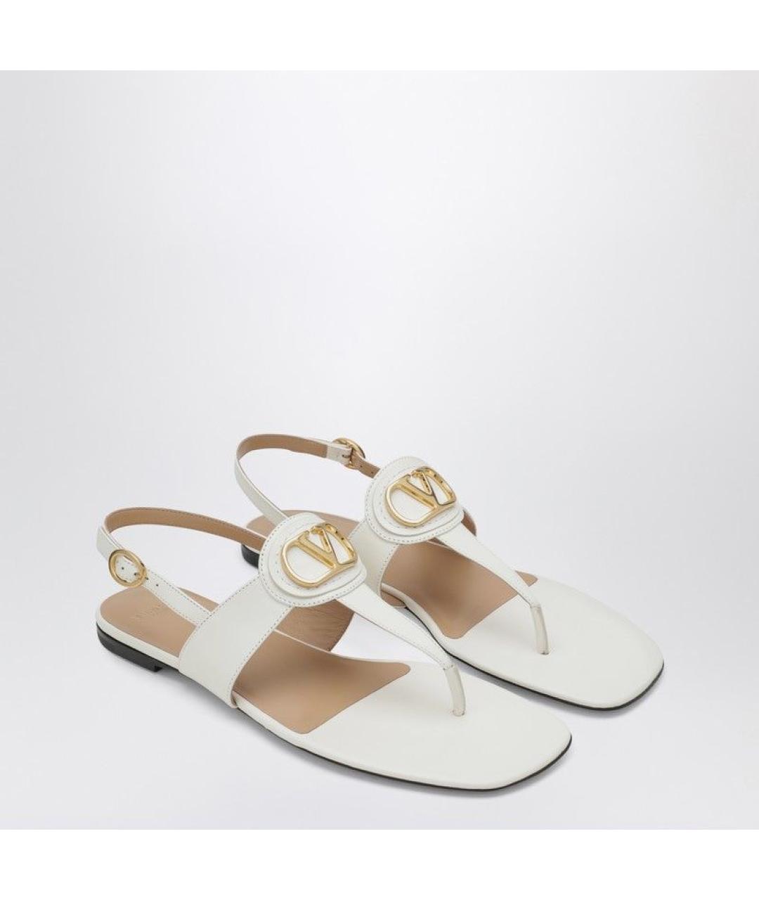 VALENTINO Бежевые кожаные сандалии, фото 2