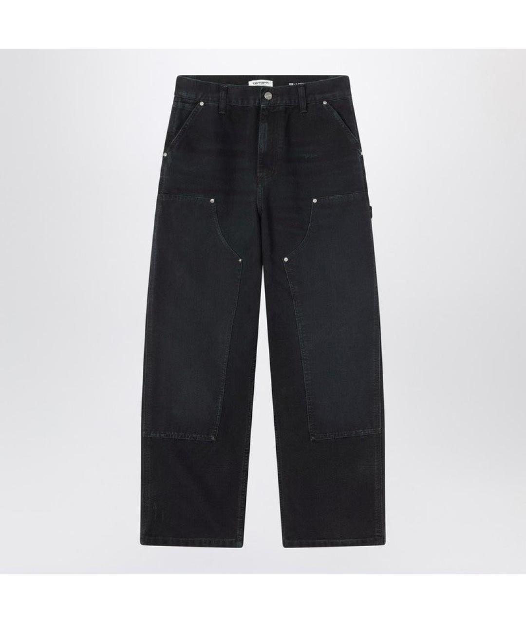 CARHARTT WIP Черные хлопковые прямые брюки, фото 3