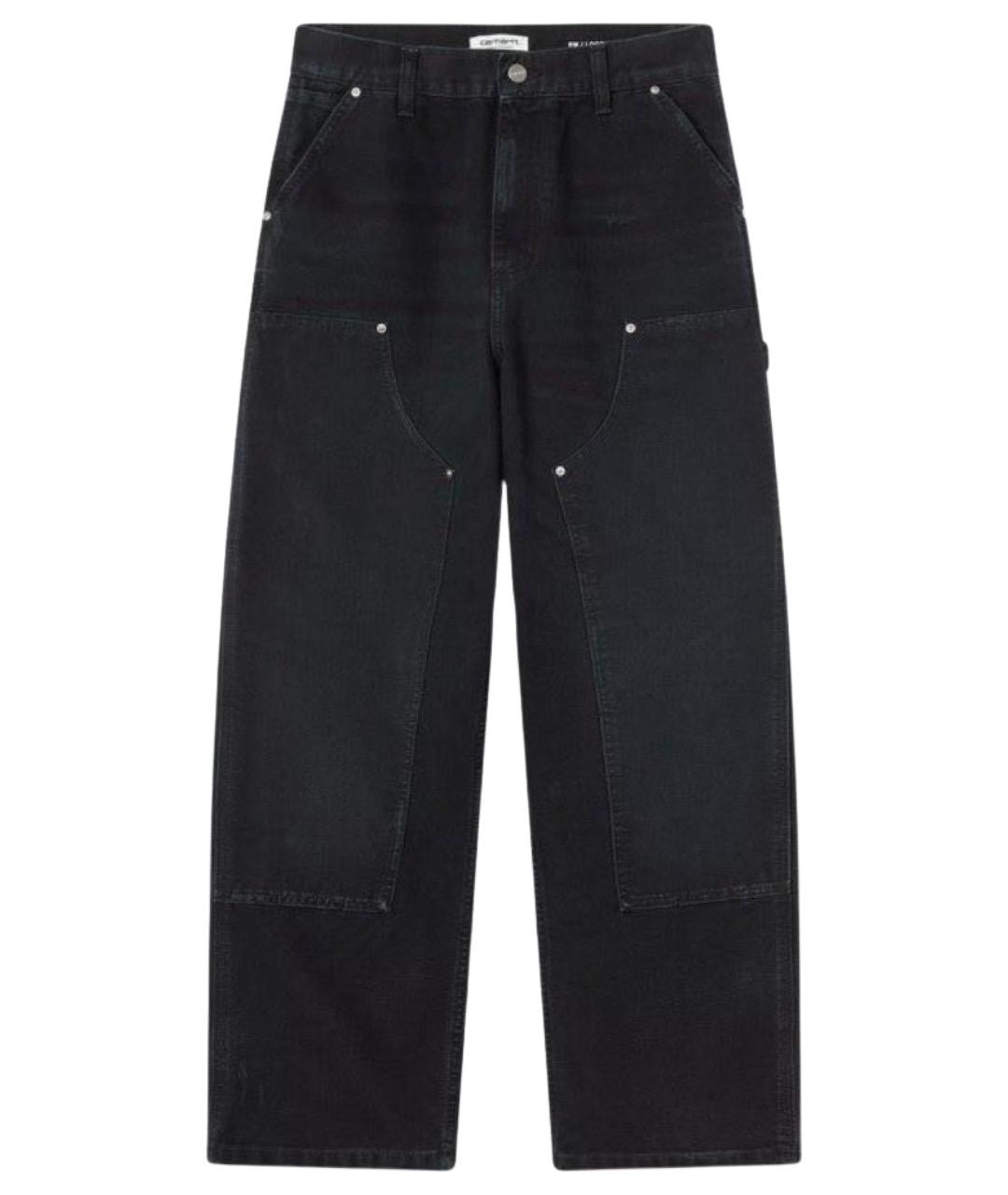 CARHARTT WIP Черные хлопковые прямые брюки, фото 1