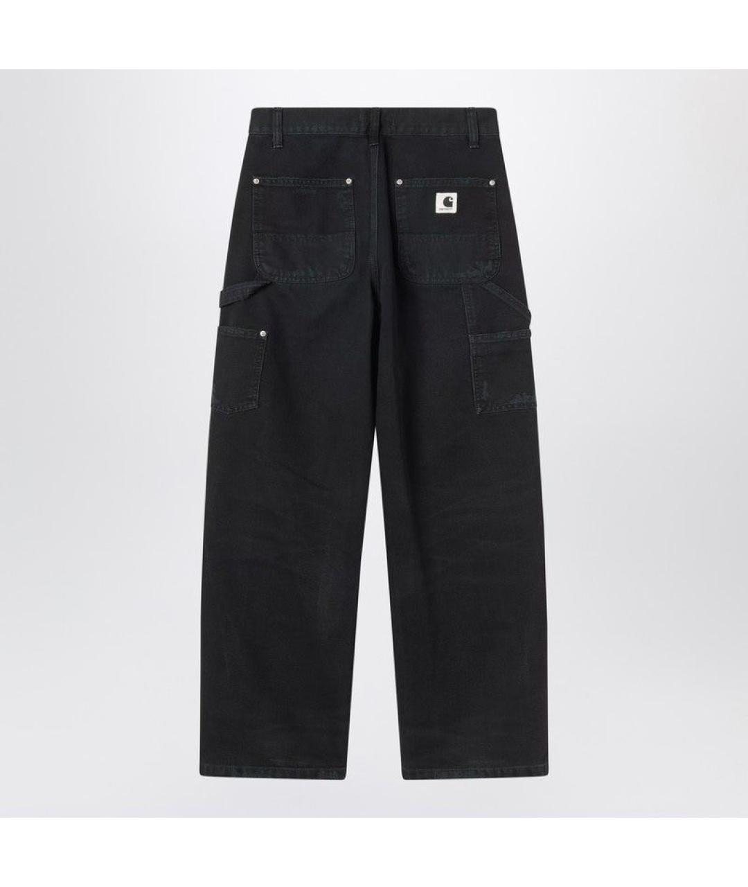 CARHARTT WIP Черные хлопковые прямые брюки, фото 2