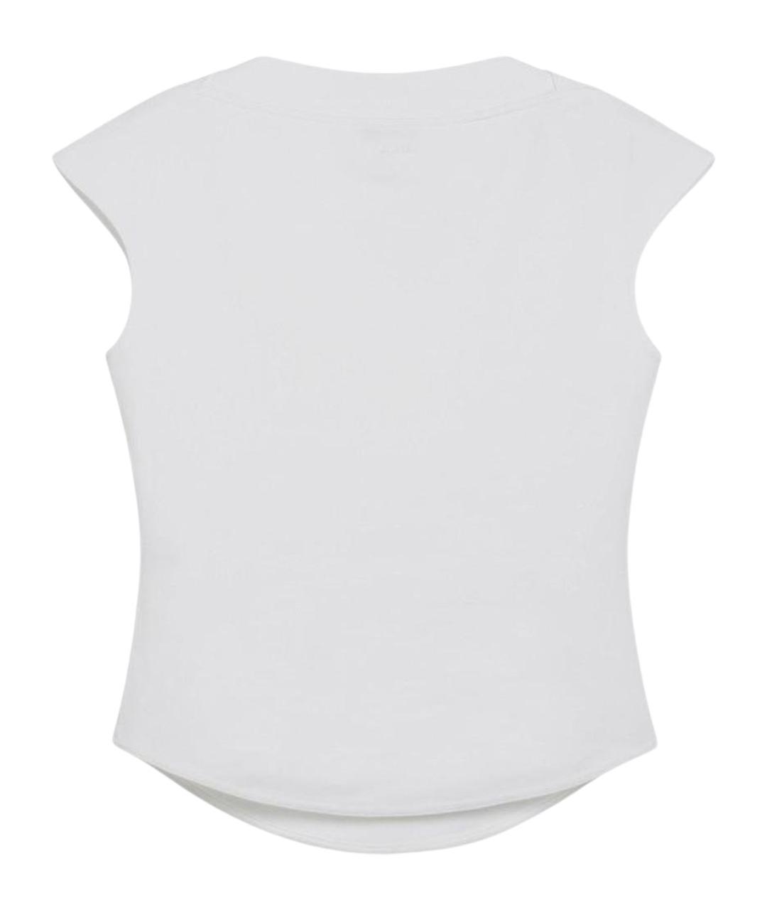 ALAIA Белая хлопковая футболка, фото 2