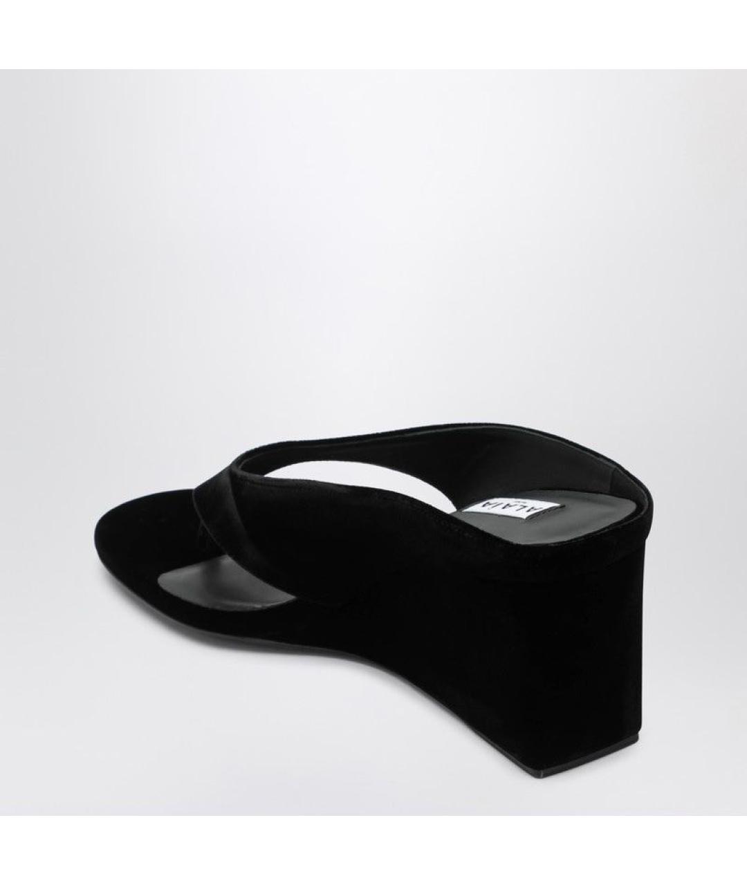 ALAIA Черные бархатные мюли, фото 3