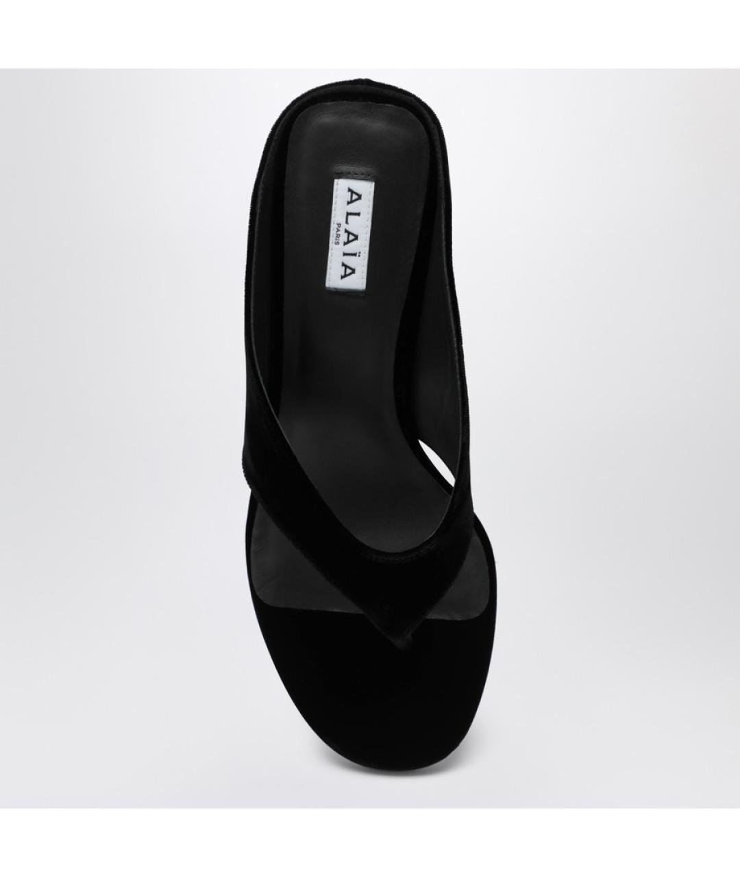 ALAIA Черные бархатные мюли, фото 4