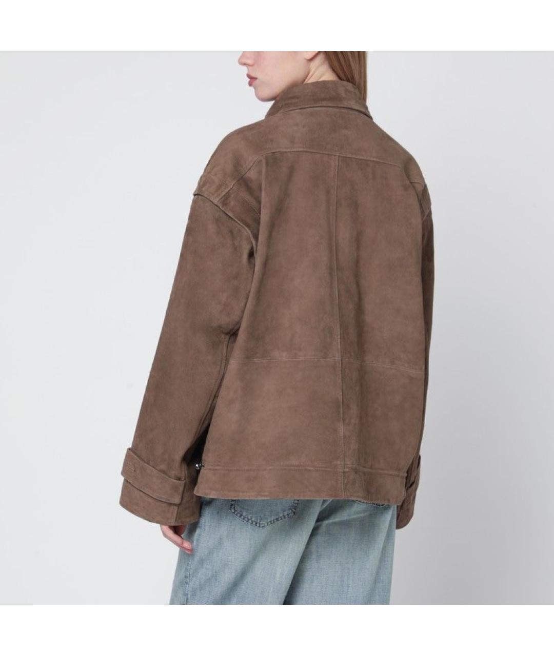 ROTATE Коричневая замшевая куртка, фото 3