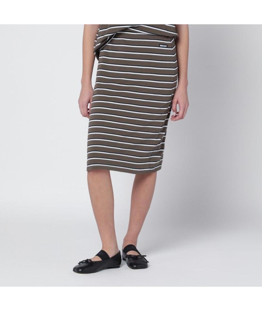 ROTATE Коричневая хлопковая юбка миди, фото 3