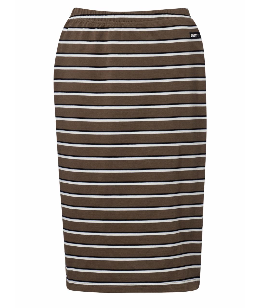 ROTATE Коричневая хлопковая юбка миди, фото 1
