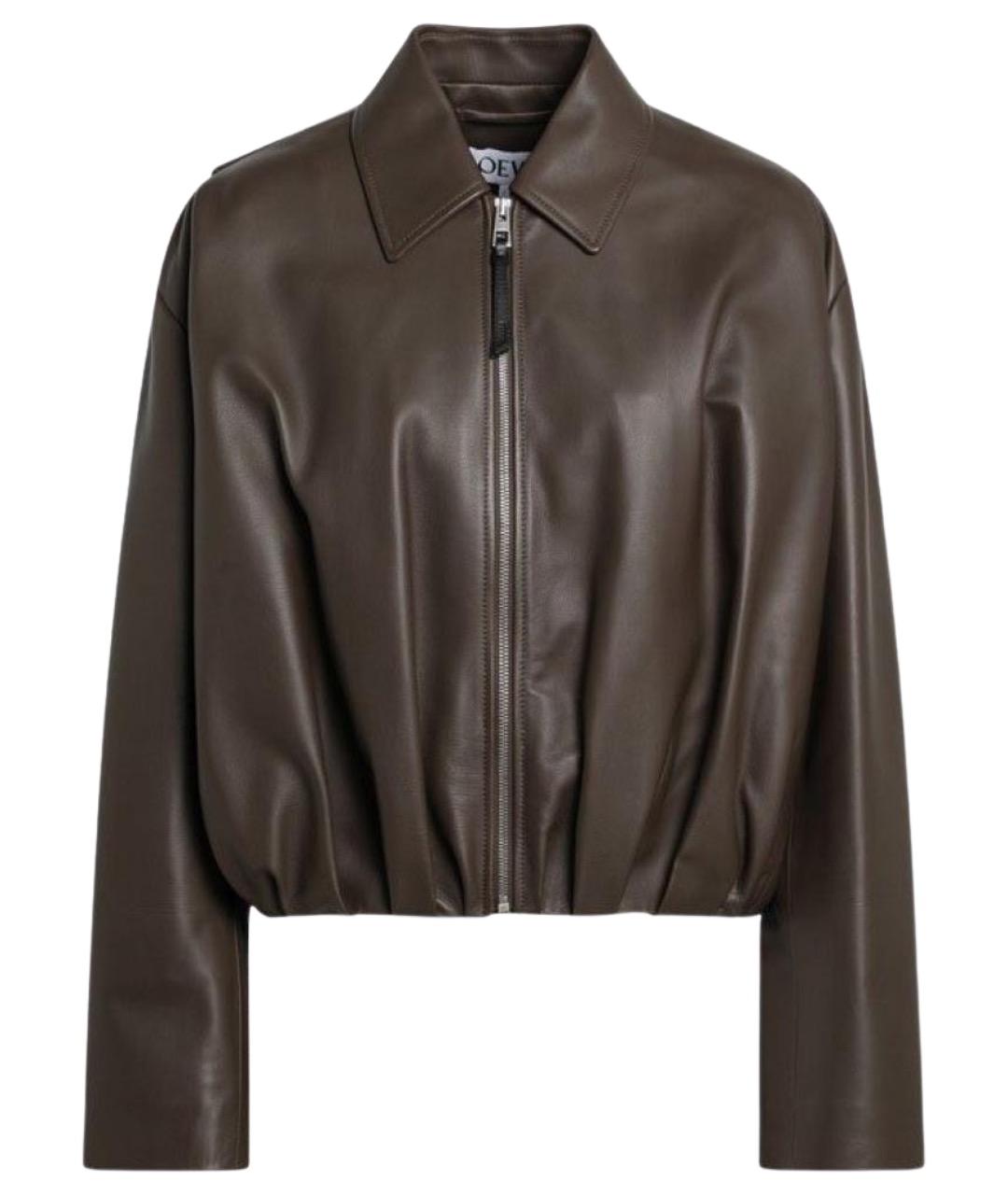 LOEWE Зеленая кожаная куртка, фото 3