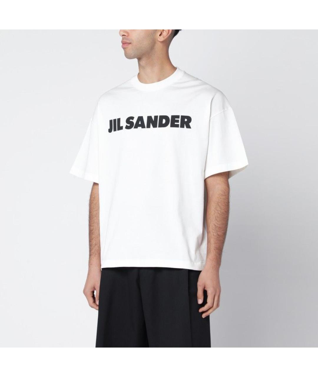 JIL SANDER Белая хлопковая футболка, фото 2