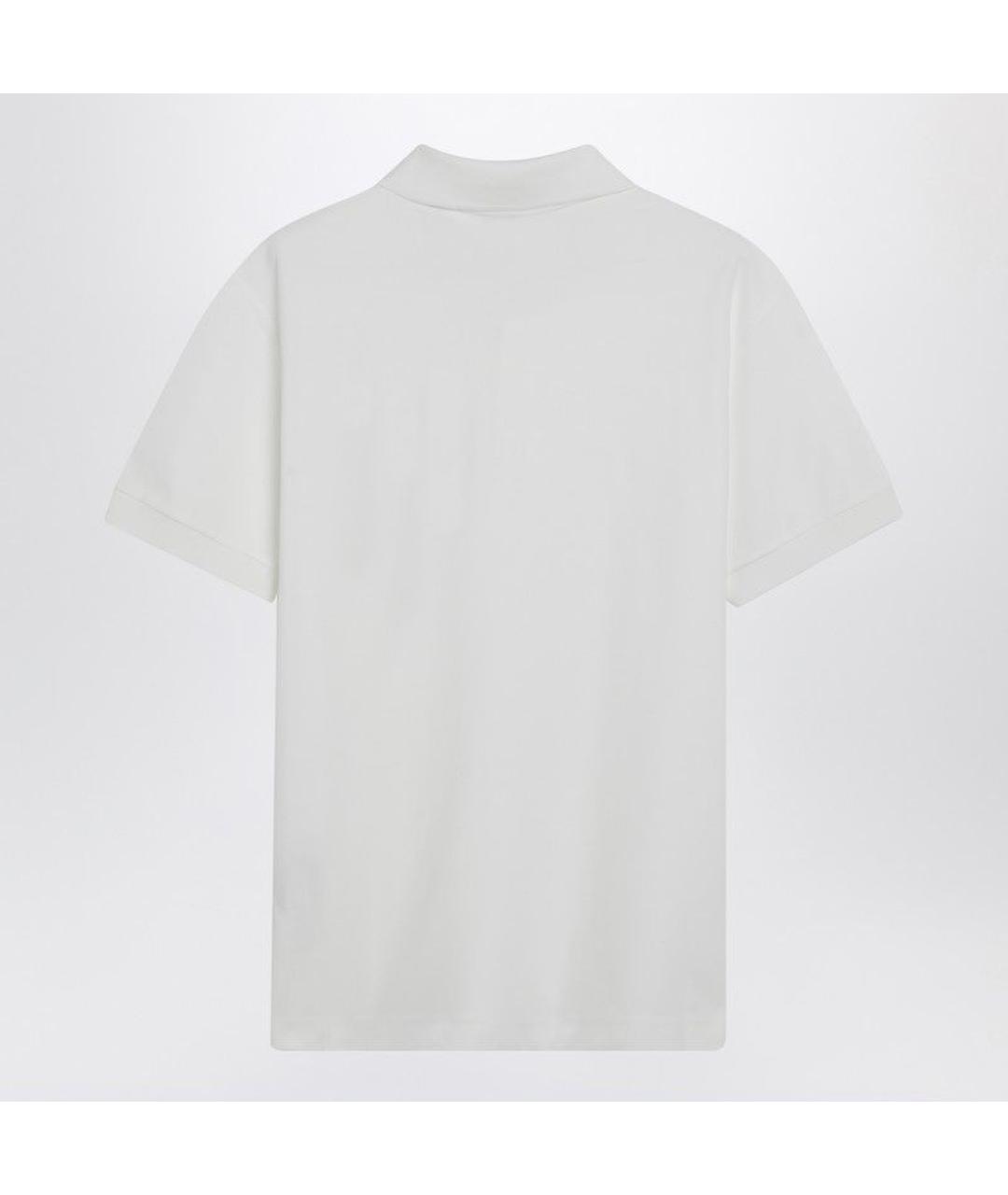 BURBERRY Белое хлопковое поло с коротким рукавом, фото 2