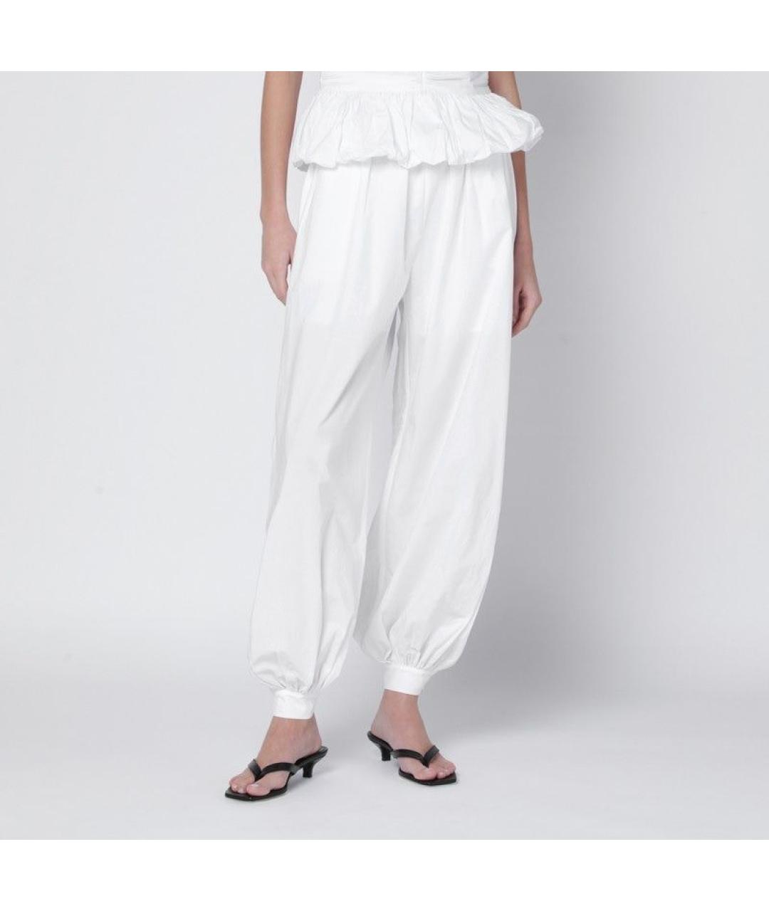 ROTATE Белые хлопковые брюки широкие, фото 2