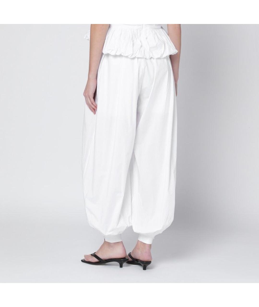 ROTATE Белые хлопковые брюки широкие, фото 3
