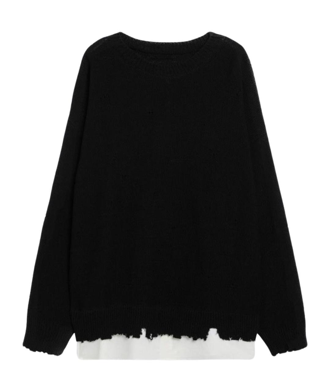 MM6 MAISON MARGIELA Черный хлопковый джемпер / свитер, фото 1