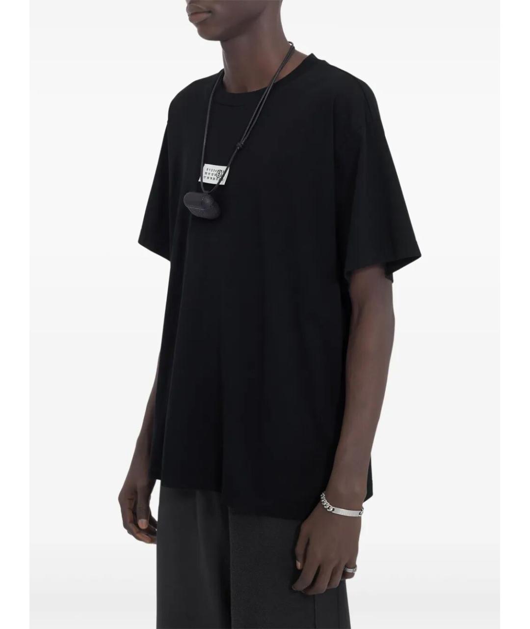 MM6 MAISON MARGIELA Черная хлопковая футболка, фото 5