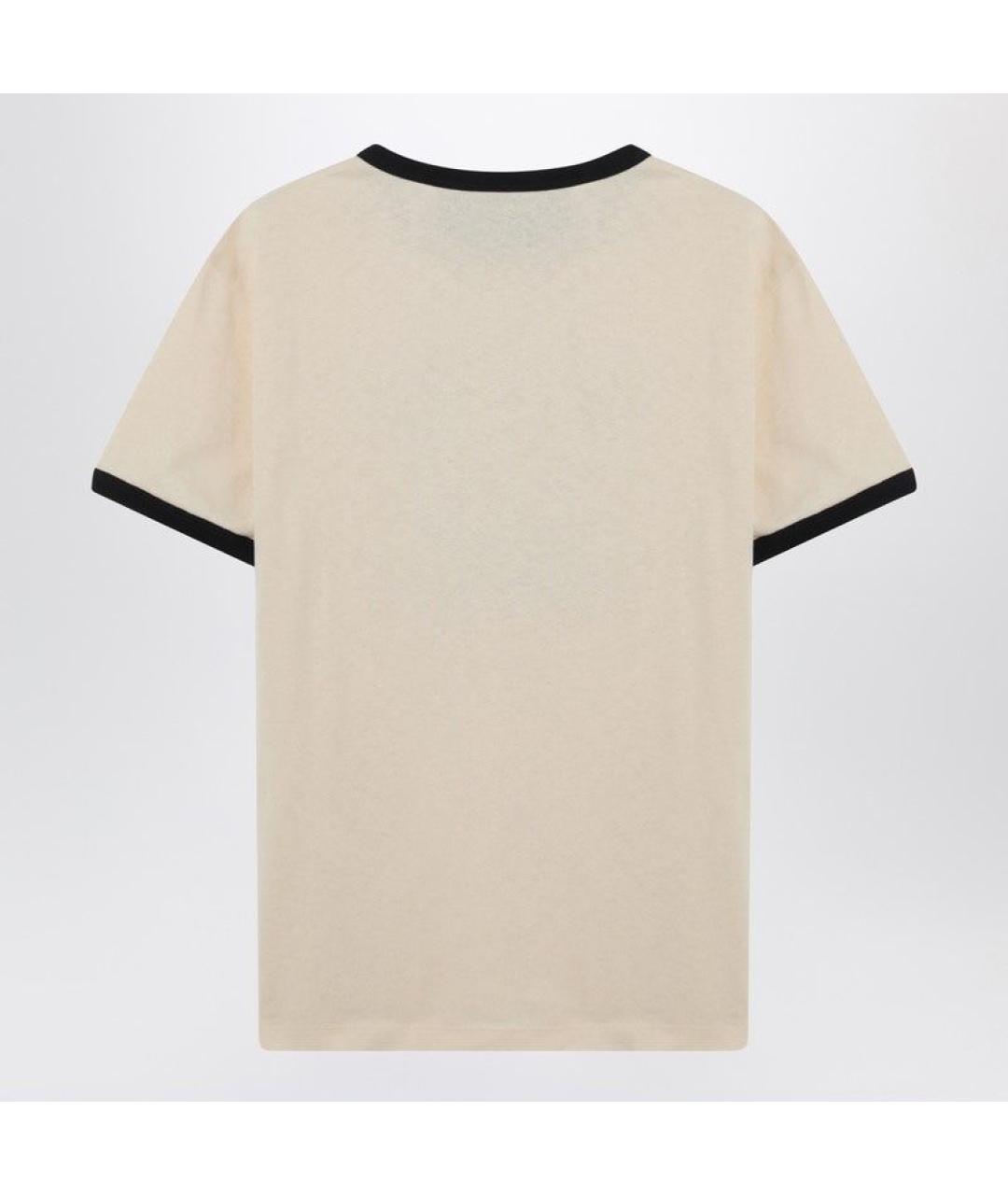 VALENTINO Бежевая хлопковая футболка, фото 2