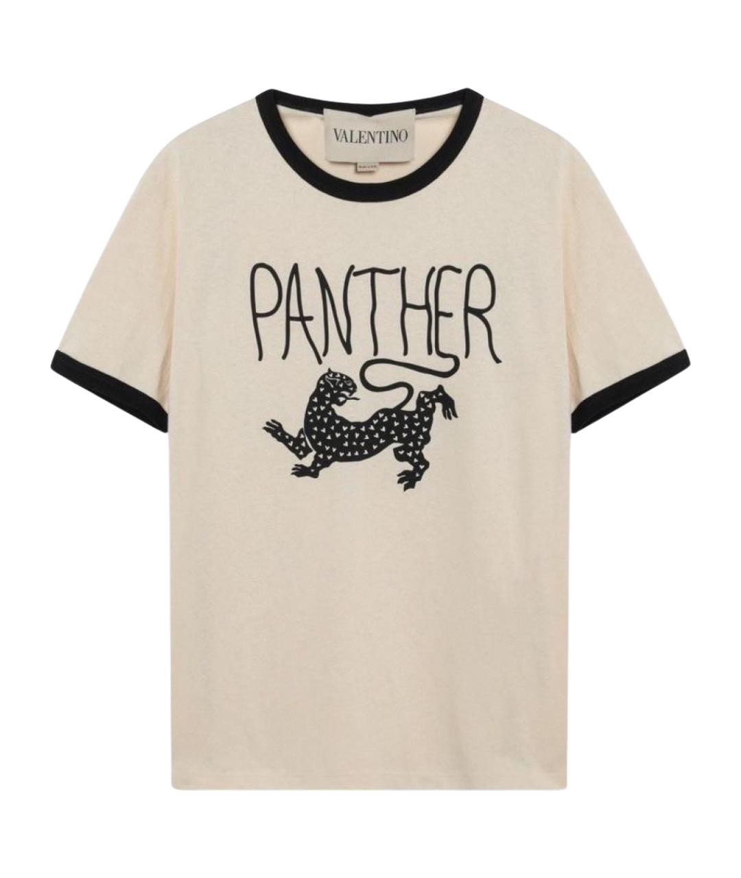 VALENTINO Бежевая хлопковая футболка, фото 1