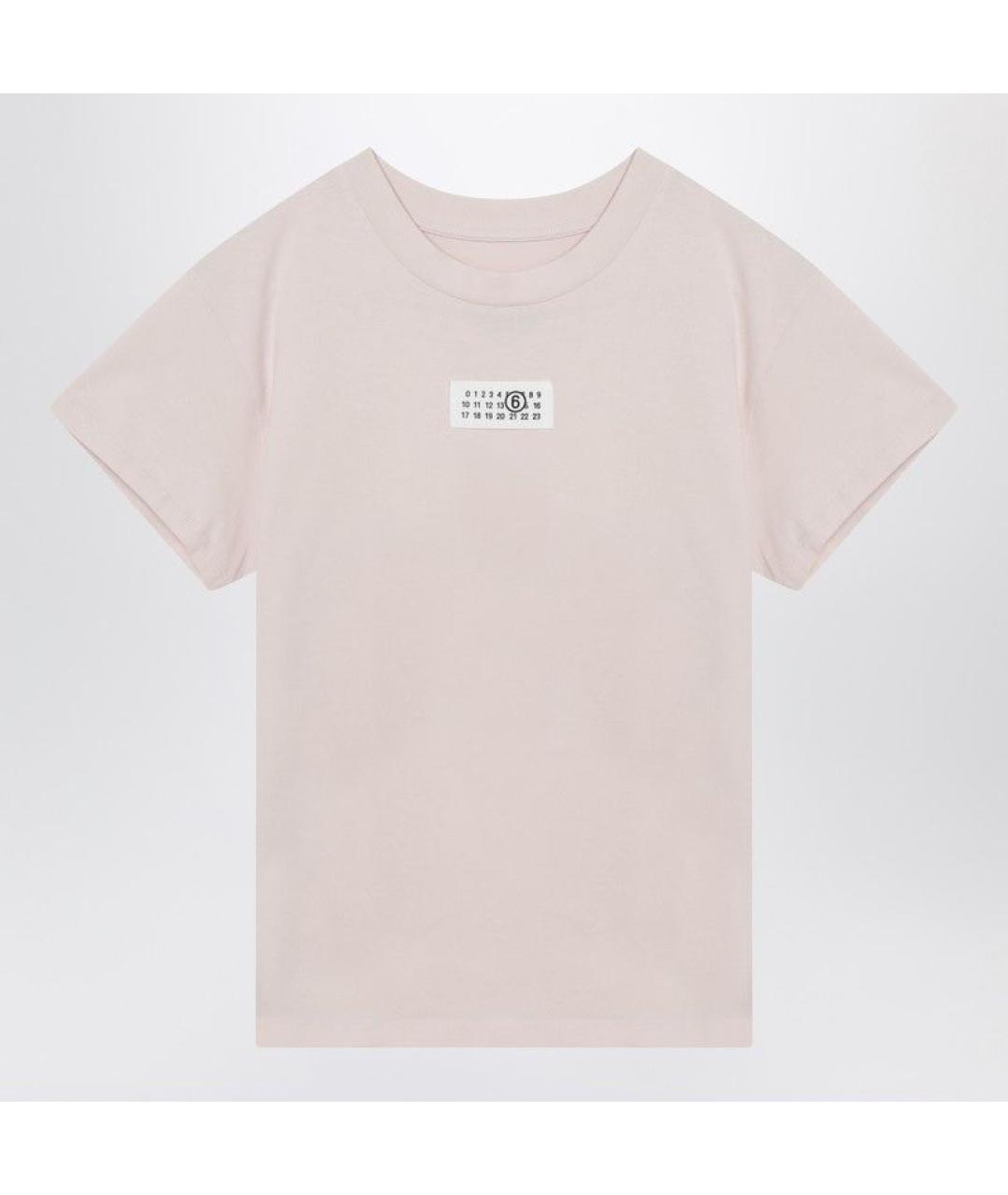 MM6 MAISON MARGIELA Розовая хлопковая футболка, фото 3