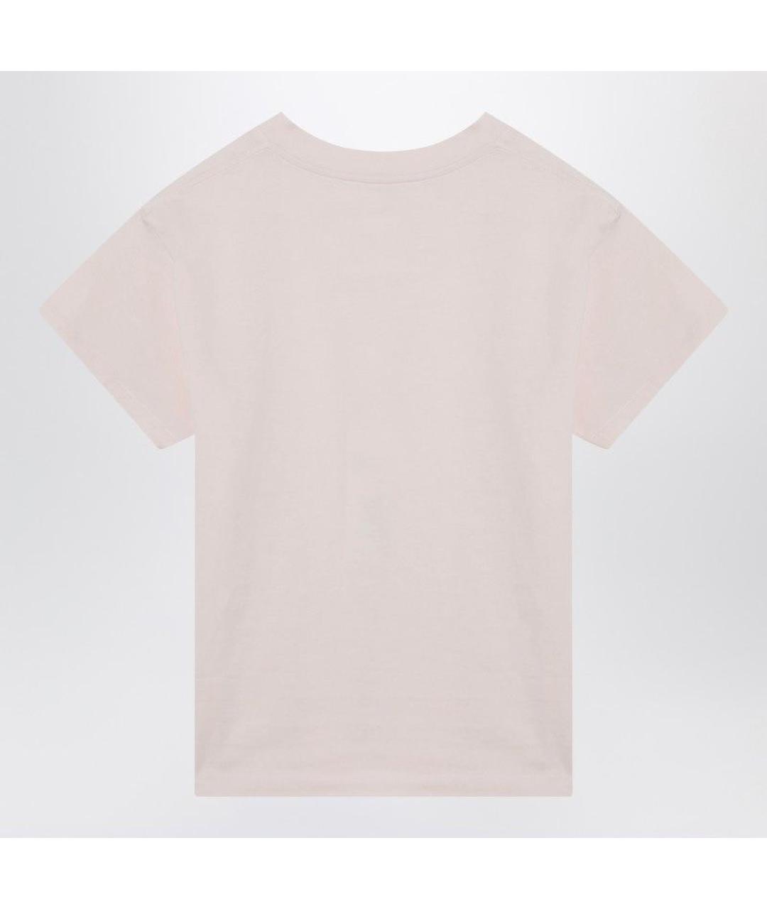 MM6 MAISON MARGIELA Розовая хлопковая футболка, фото 2