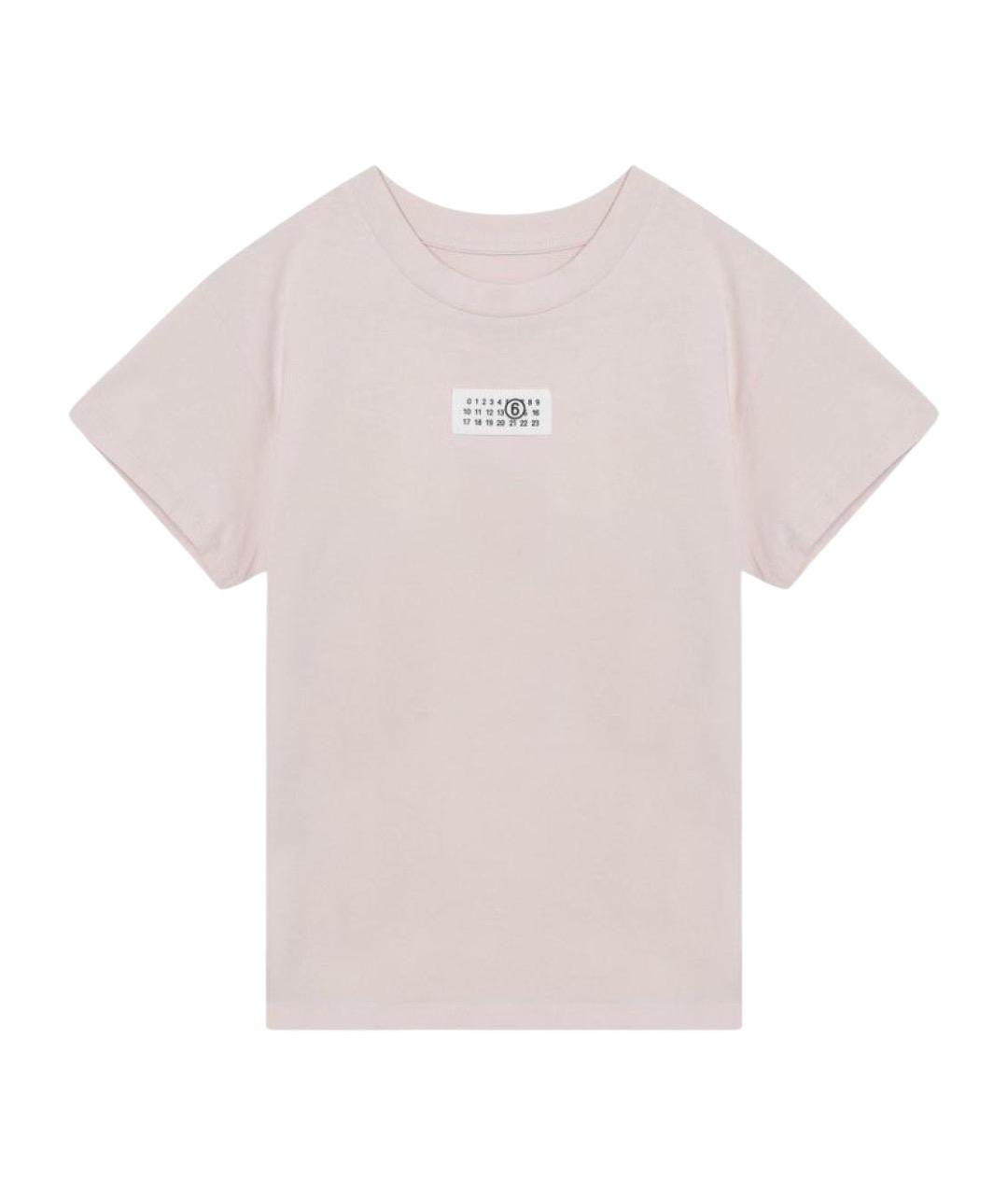 MM6 MAISON MARGIELA Розовая хлопковая футболка, фото 1
