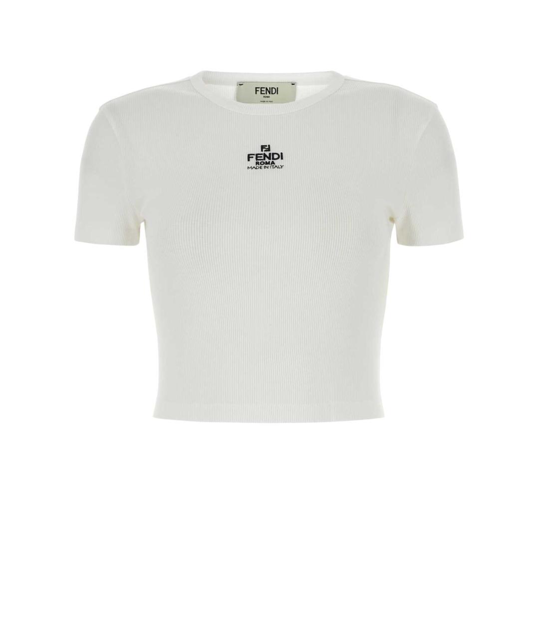 FENDI Белая хлопковая футболка, фото 1