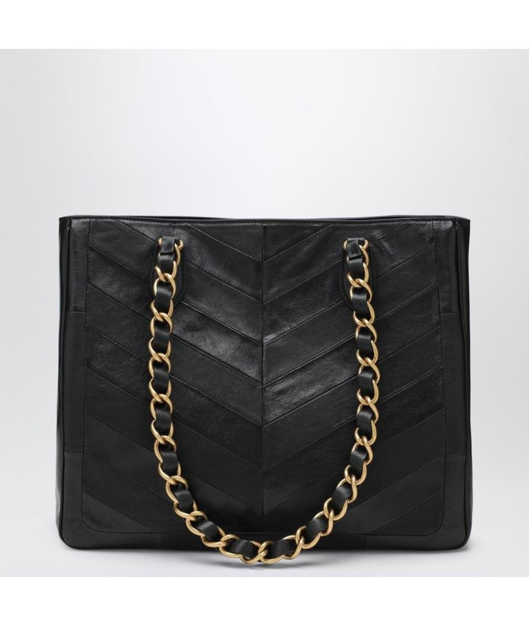 VALENTINO Черная кожаная сумка тоут, фото 2