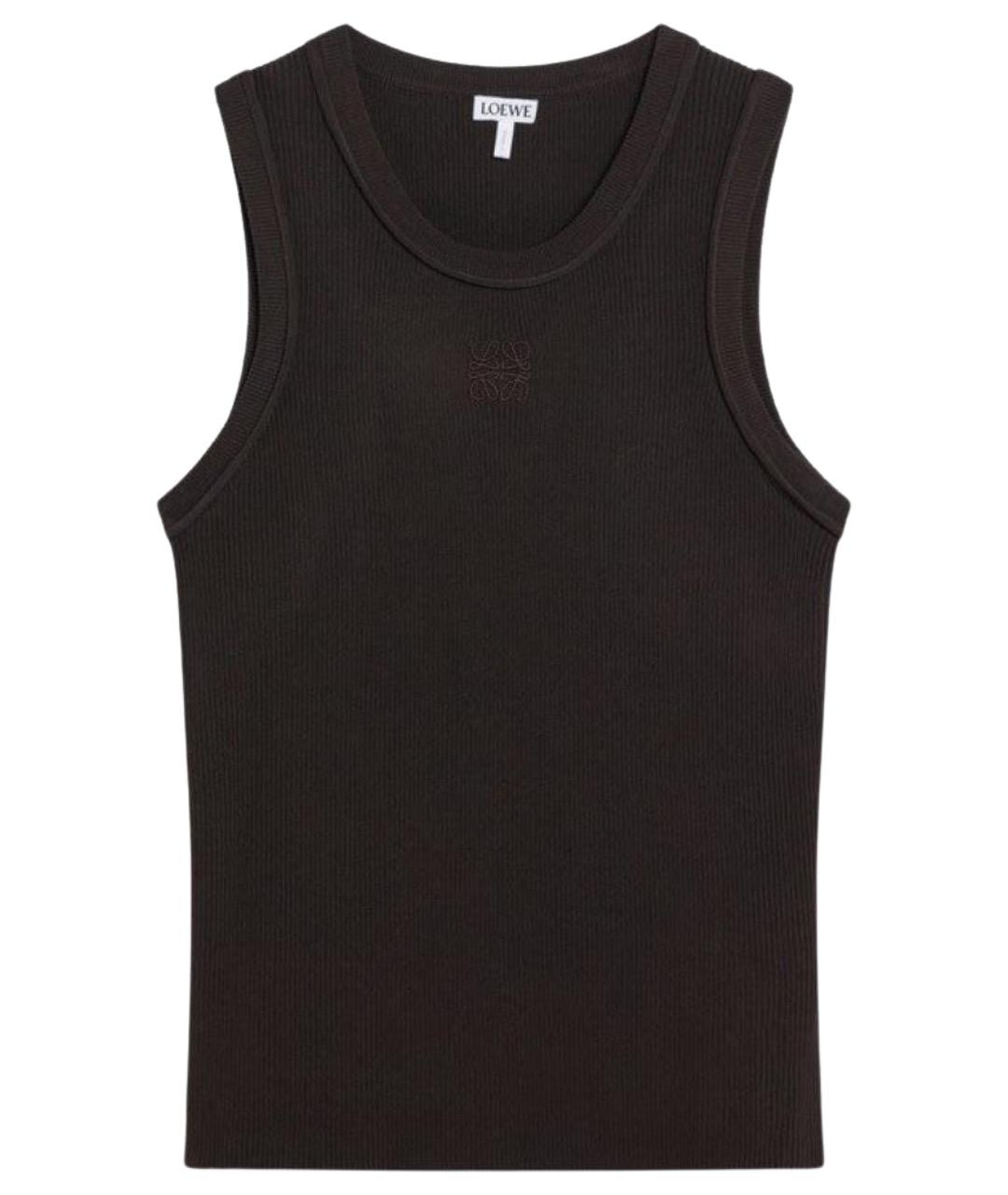 LOEWE Коричневая вискозная майка, фото 1