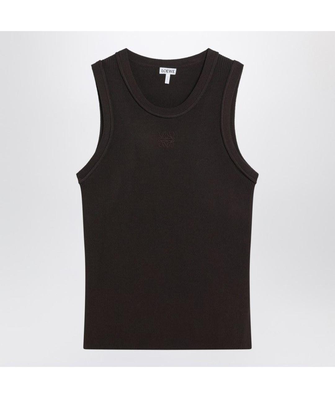 LOEWE Коричневая вискозная майка, фото 3