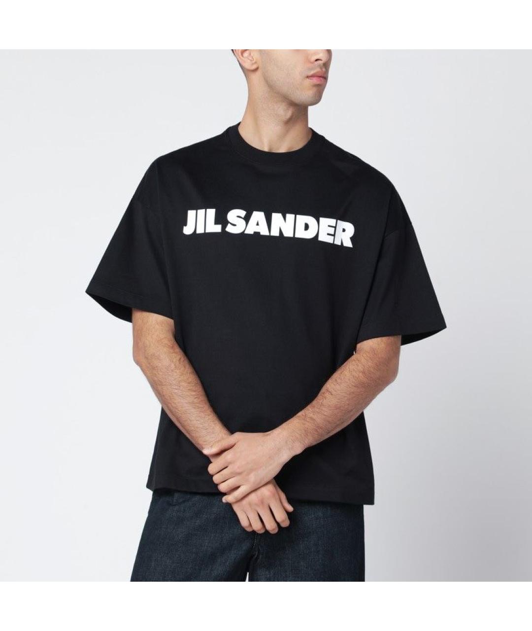 JIL SANDER Черная хлопковая футболка, фото 2