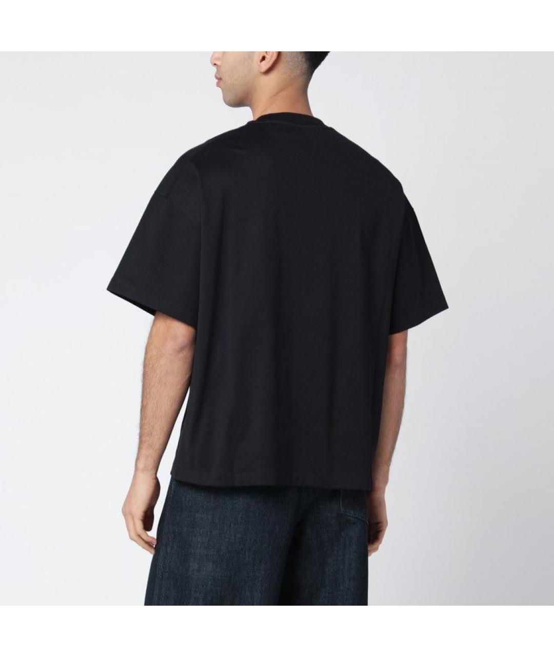 JIL SANDER Черная хлопковая футболка, фото 3