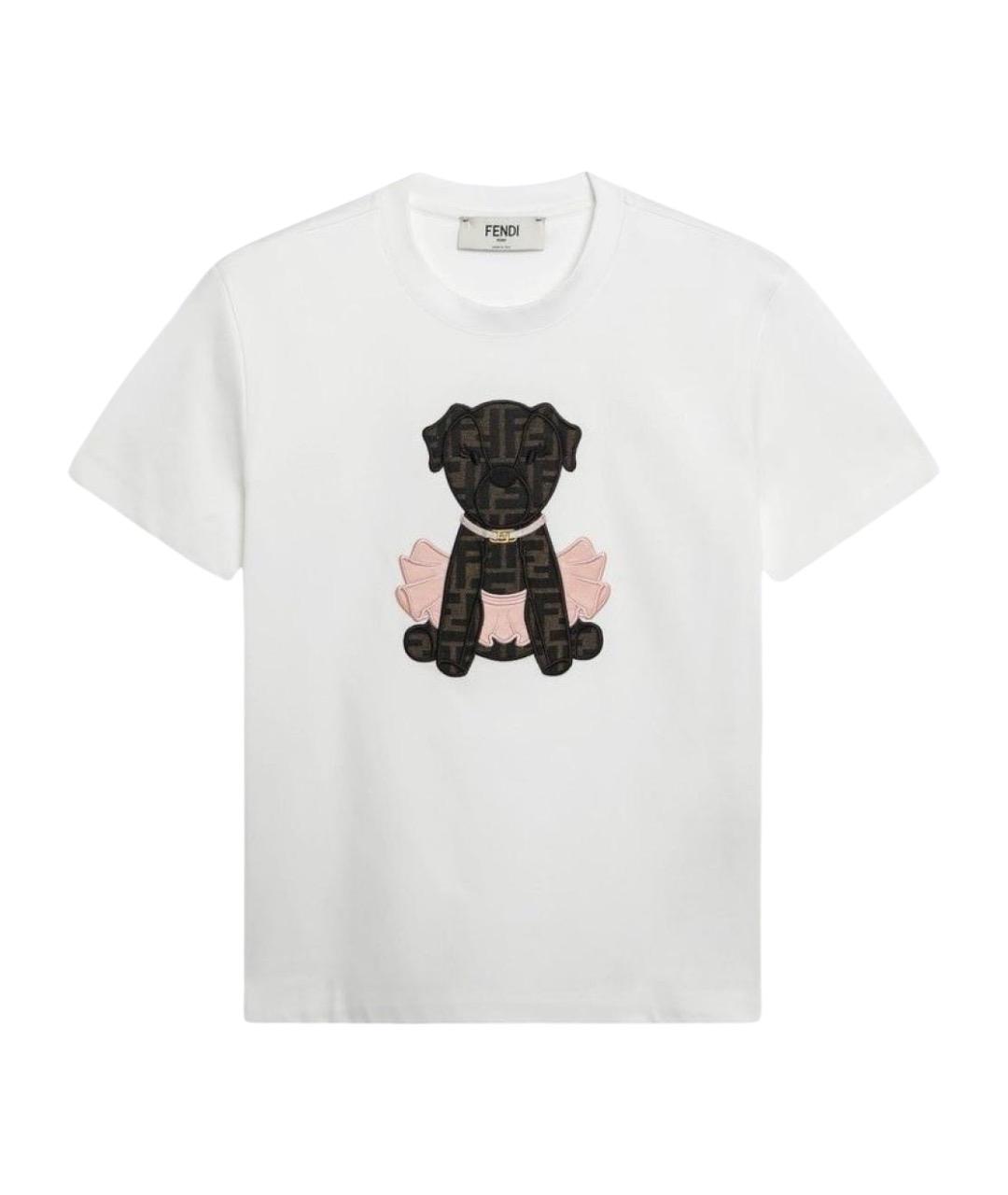 FENDI Белая хлопковая футболка, фото 1