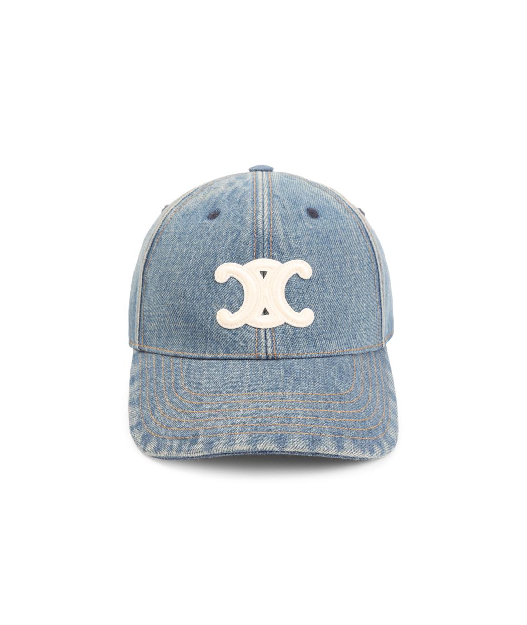 CELINE Голубая хлопковая кепка/бейсболка, фото 1