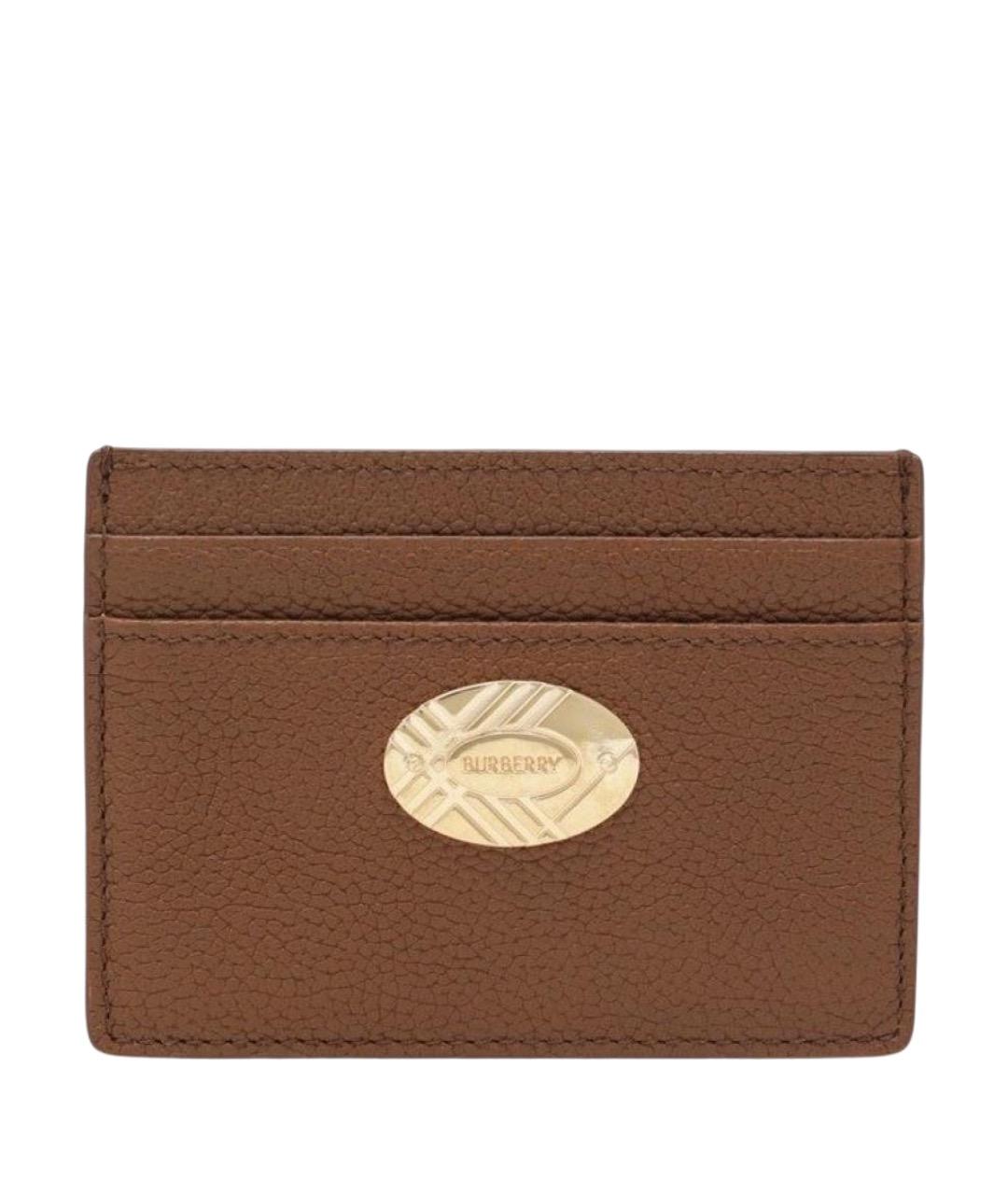 BURBERRY Коричневый кожаный кардхолдер, фото 1