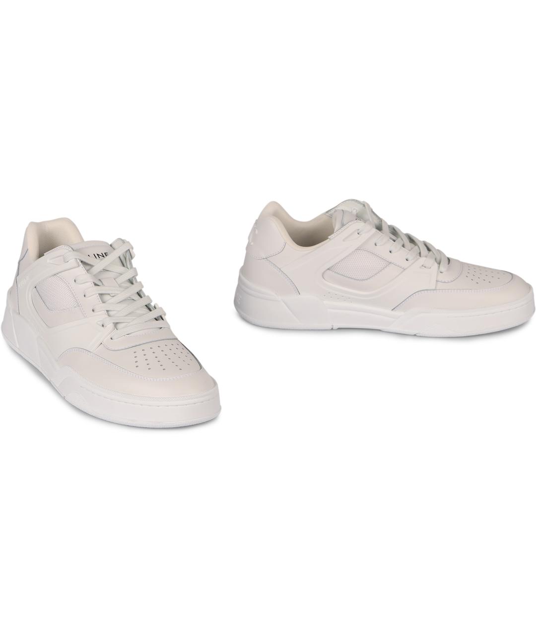 CELINE Белые кожаные низкие кроссовки / кеды, фото 3