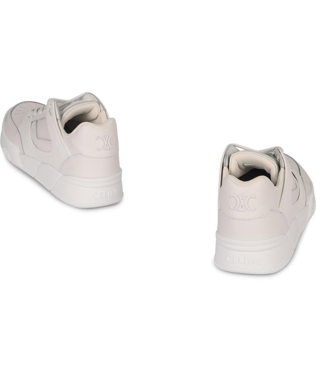 CELINE Белые кожаные низкие кроссовки / кеды, фото 4