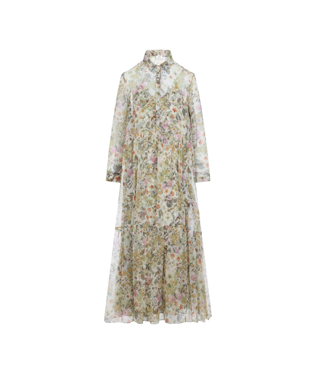 CELINE Мульти шелковое повседневное платье, фото 1