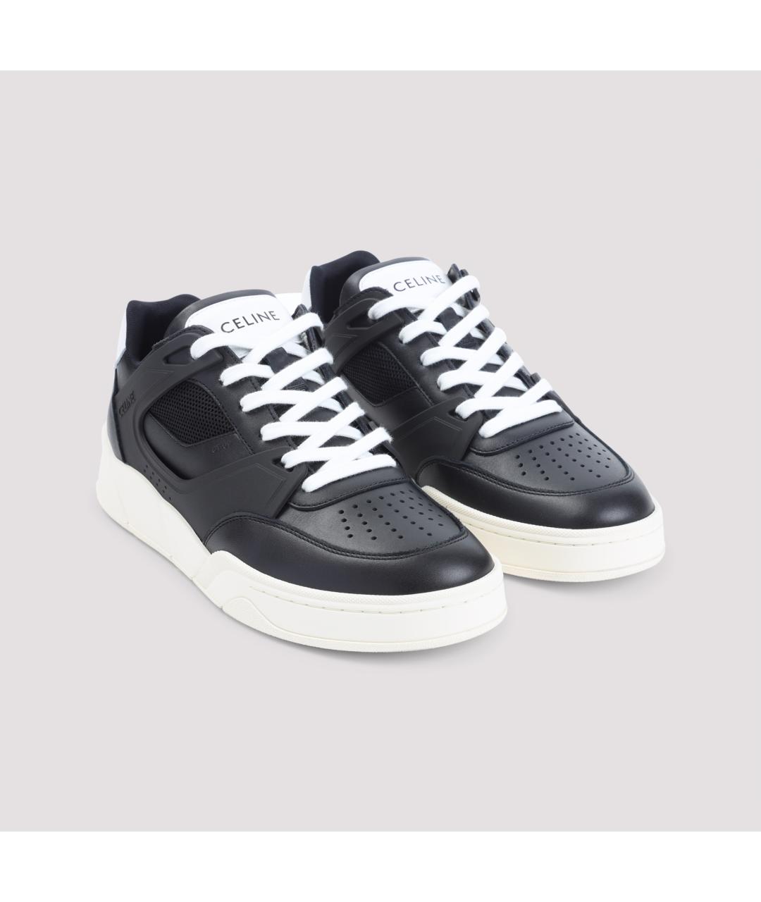 CELINE Черные кожаные низкие кроссовки / кеды, фото 3