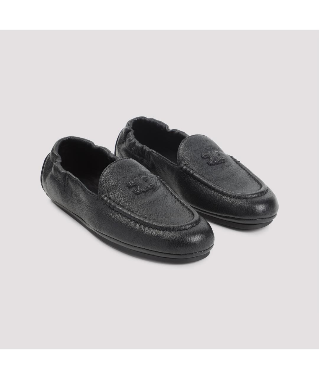 CELINE Черные кожаные лоферы, фото 3