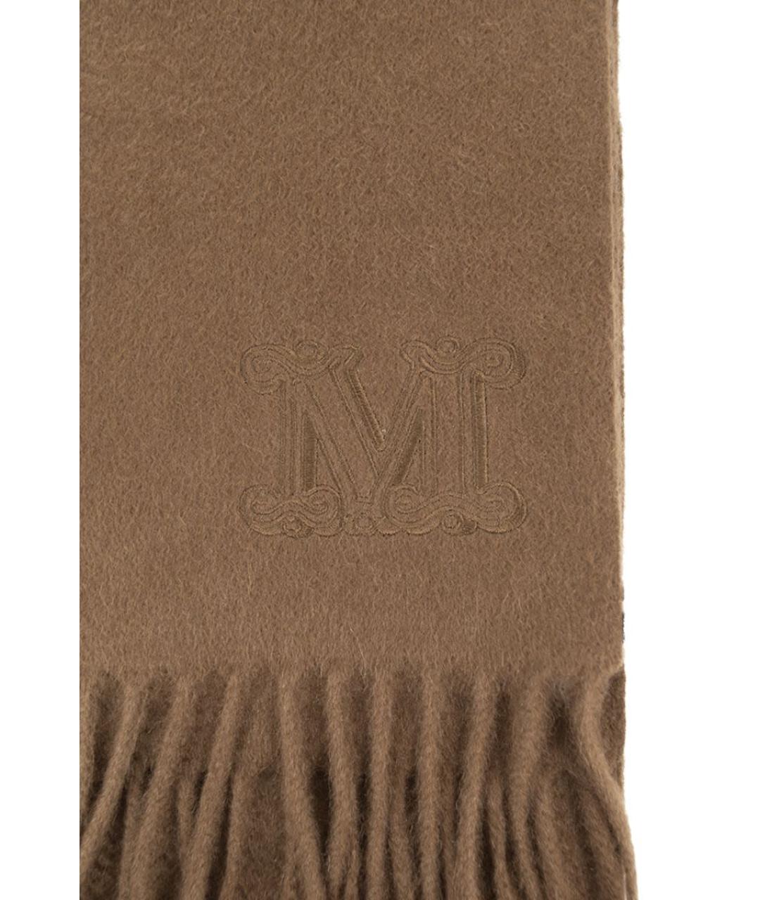 MAX MARA Коричневый кашемировый шарф, фото 3