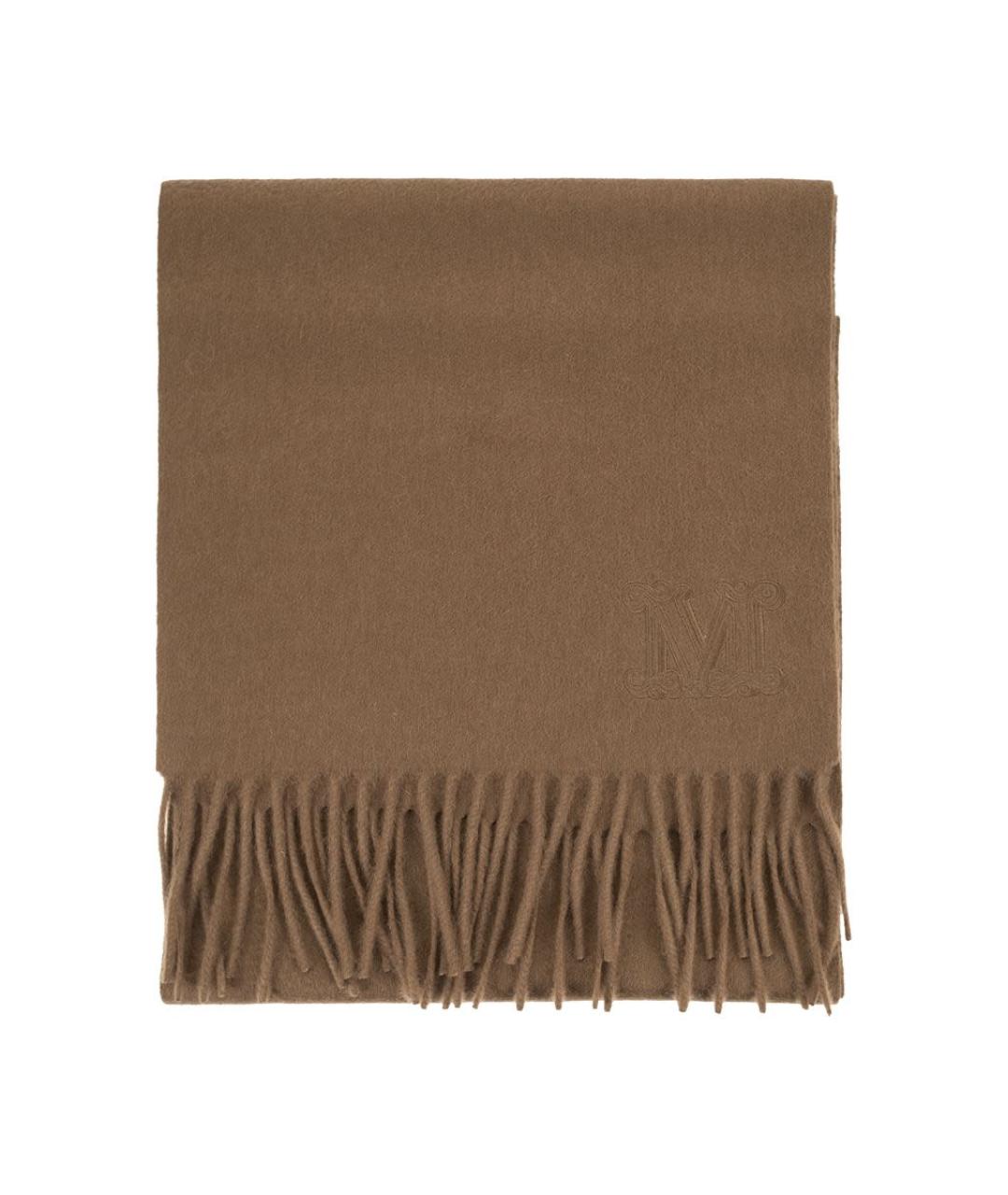 MAX MARA Коричневый кашемировый шарф, фото 2
