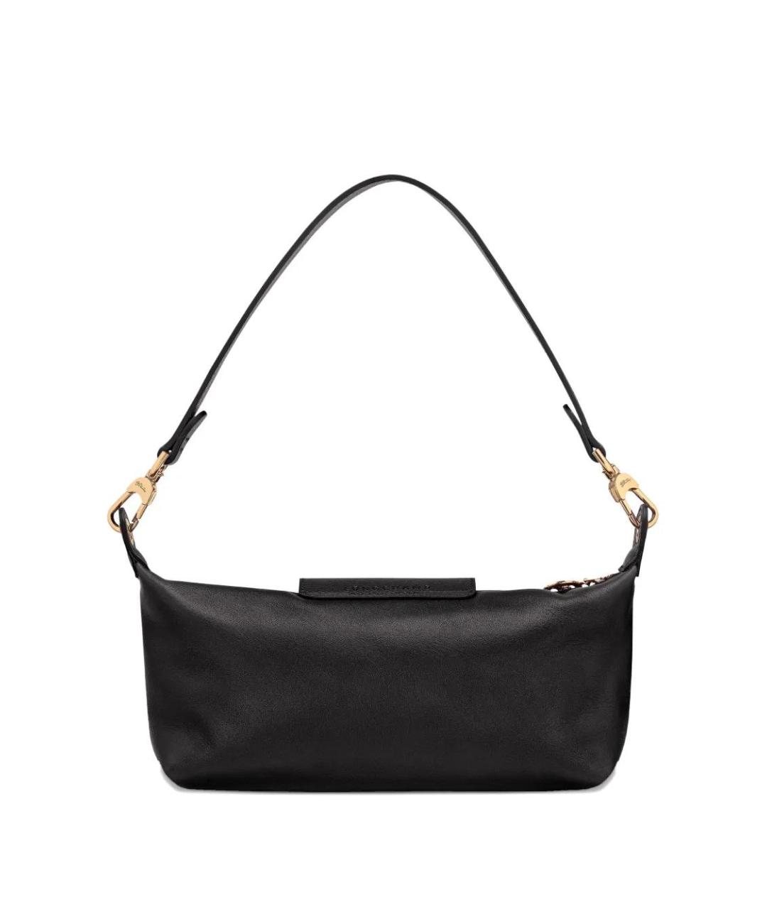 LONGCHAMP Черная кожаная сумка через плечо, фото 2