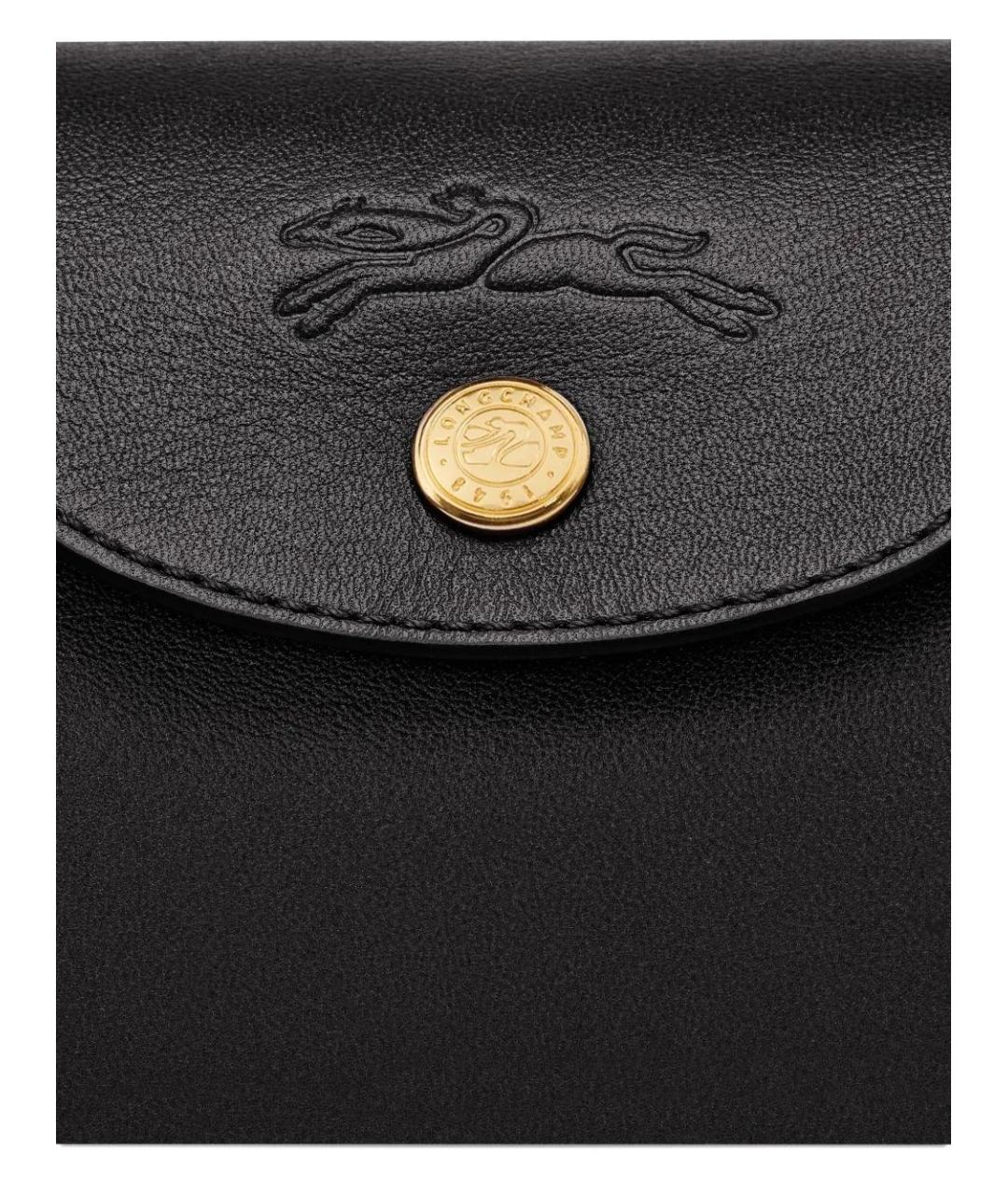 LONGCHAMP Черная кожаная сумка через плечо, фото 4