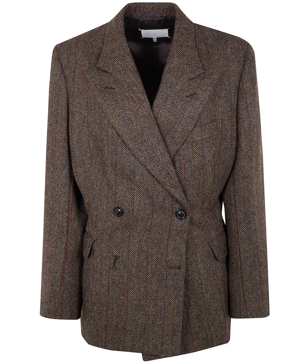 MAISON MARGIELA Коричневый шерстяной жакет/пиджак, фото 4