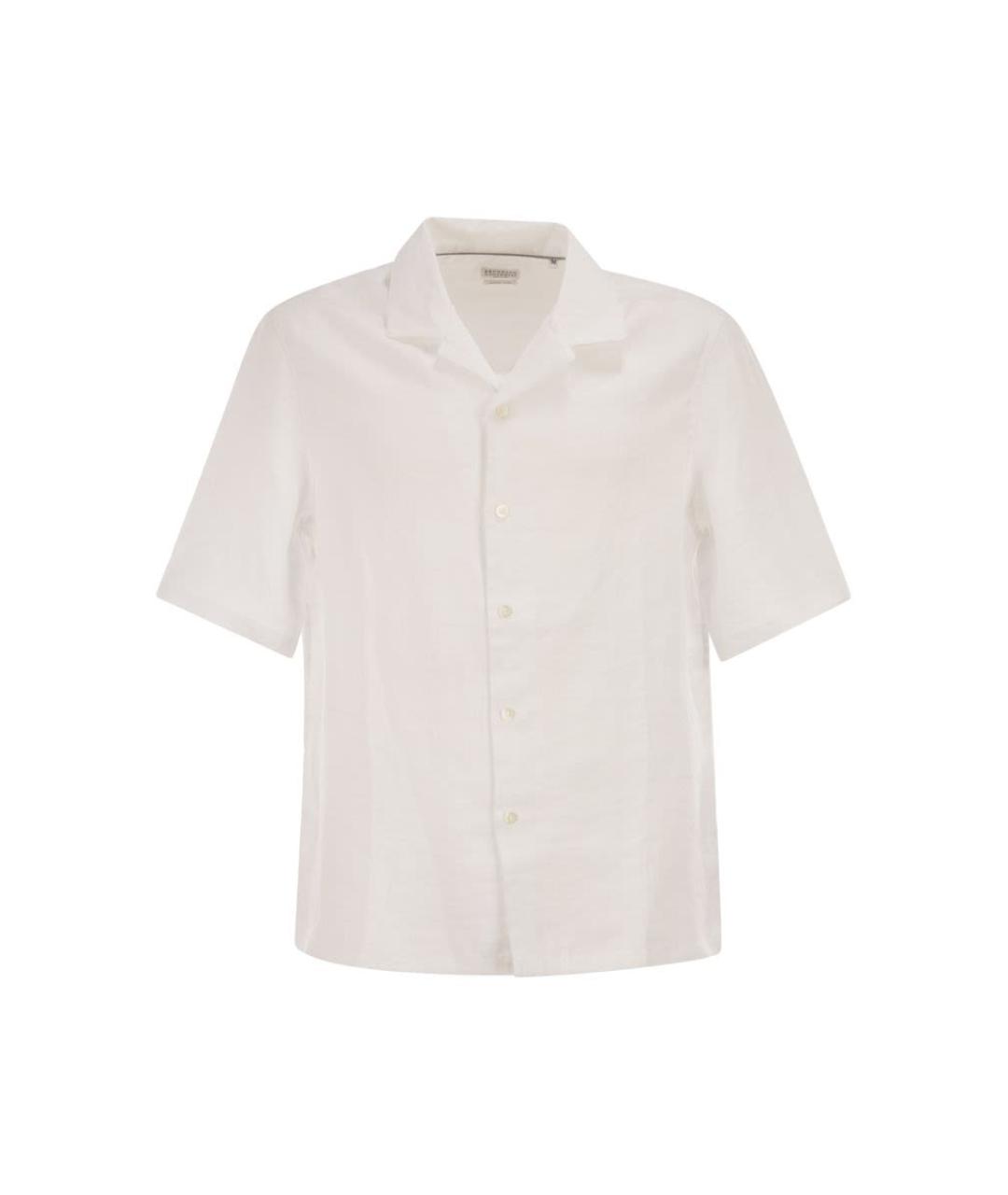 BRUNELLO CUCINELLI Белая льняная кэжуал рубашка, фото 1