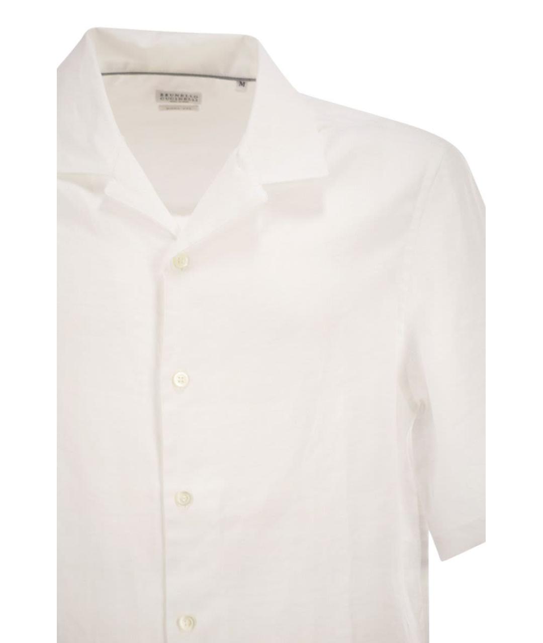 BRUNELLO CUCINELLI Белая льняная кэжуал рубашка, фото 4
