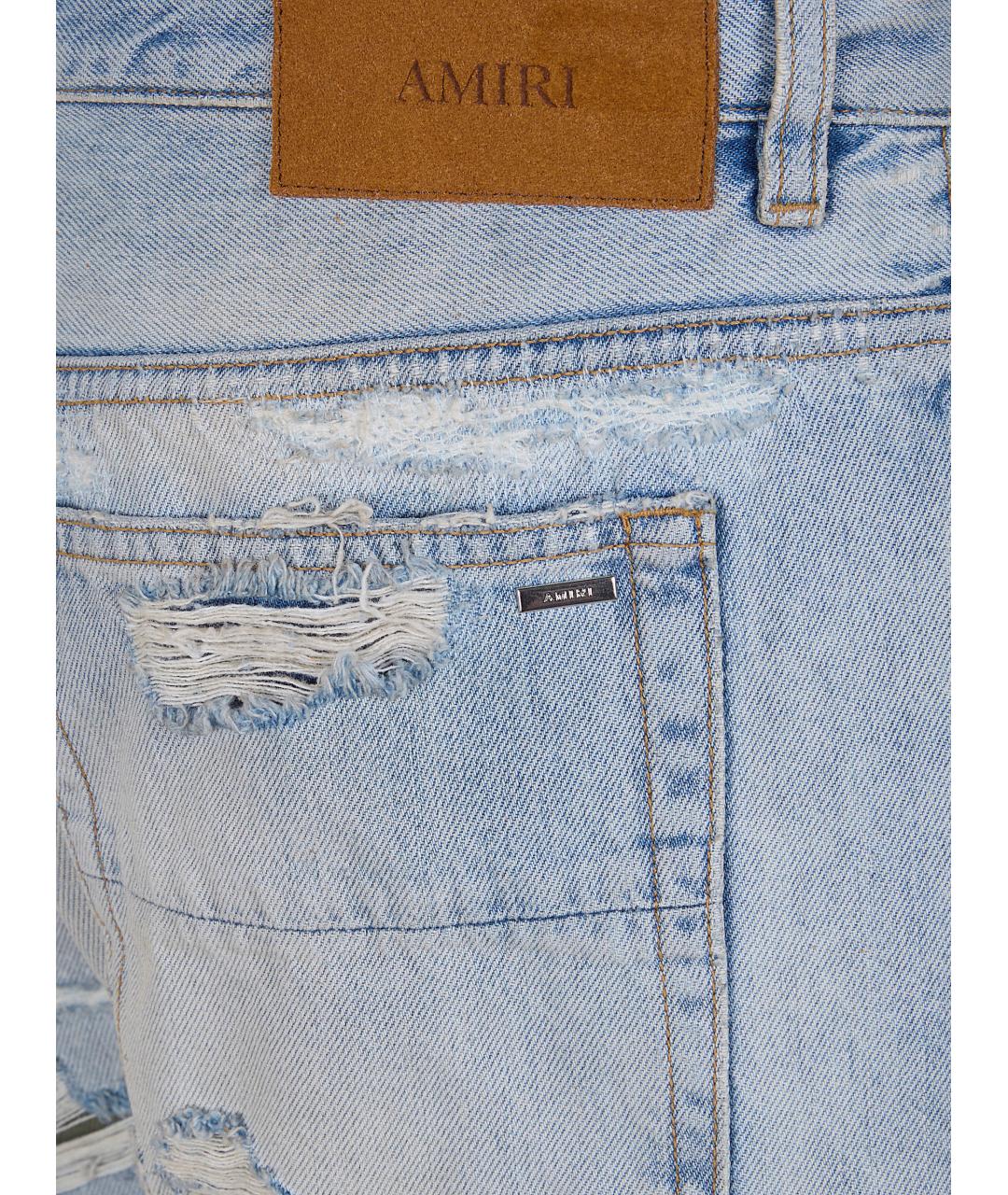 AMIRI Голубые хлопковые прямые джинсы, фото 3