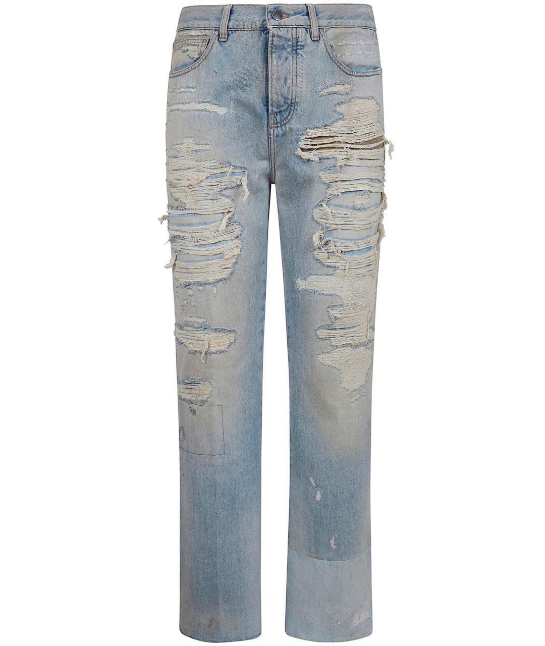 AMIRI Голубые хлопковые прямые джинсы, фото 1