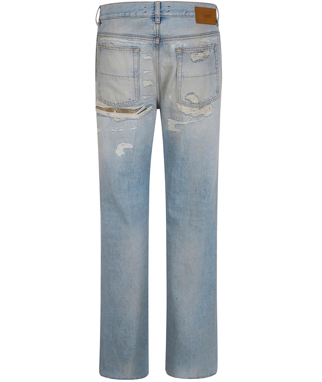 AMIRI Голубые хлопковые прямые джинсы, фото 2
