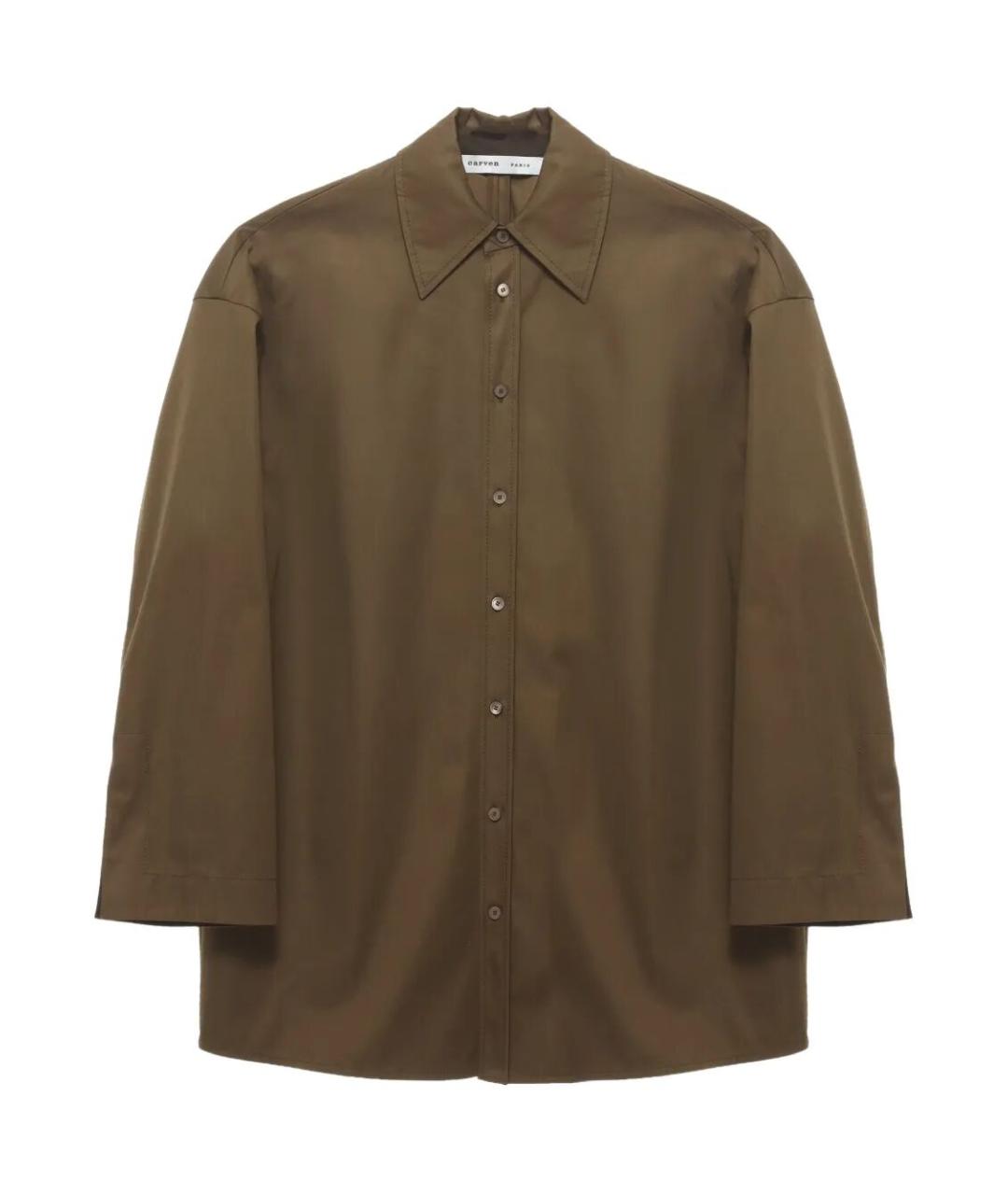 Carven Коричневая хлопковая рубашка, фото 1